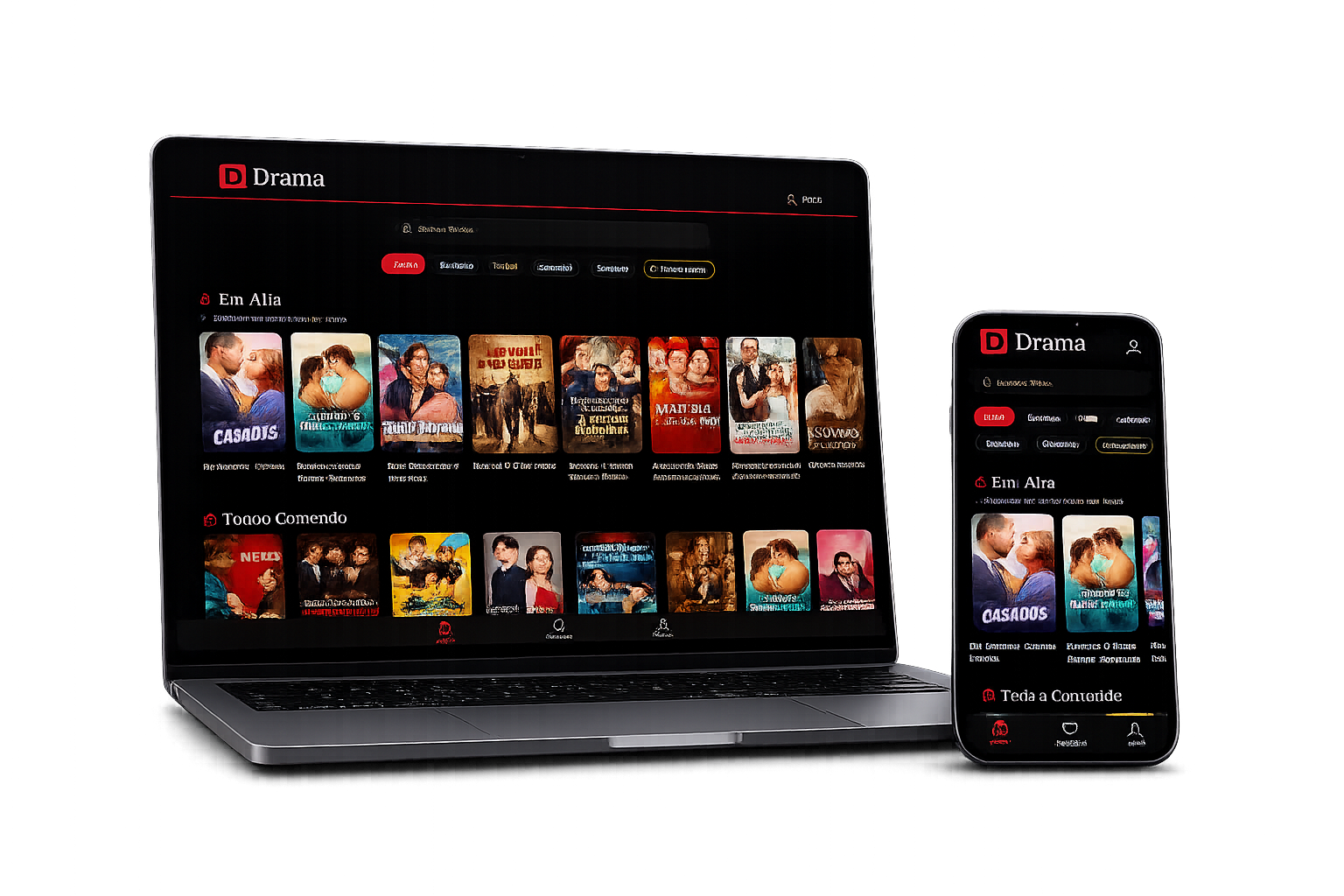 Prévia dos apps disponíveis